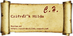 Czifrák Hilda névjegykártya